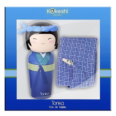 ☆MOMO小屋☆ Kokeshi Tonka 元氣娃娃 男性淡香水 禮盒 (50ml香水+領巾)