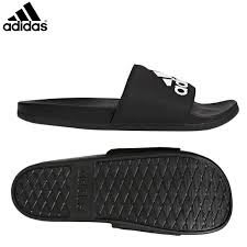 【鞋印良品】adidas 愛迪達 ADILETTE CLOUDFOAM 黑白 大LOGO 軟底 男運動拖鞋 CG3425