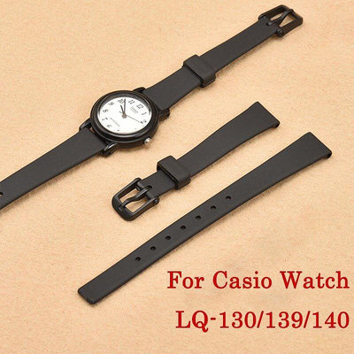 新品促銷 12mm矽膠手錶帶手鍊適用於卡西歐LQ-139/130/140橡膠錶帶12毫米超薄女士柔軟透氣替換 可開發票