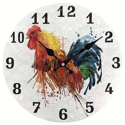 創意鄉村農場掛鐘動物木制時鐘現代家居裝飾掛墻藝術鐘表