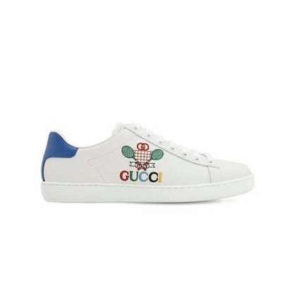 Gucci New Ace 網球刺繡藍尾小白鞋