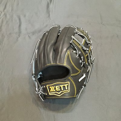 棒球世界全新20年ZETT日本皮硬式棒壘手套特價黑色工字11.75吋