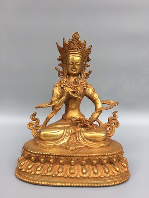 銅鎏金金剛薩埵佛像，重1.2公斤，20080R