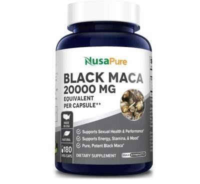 現貨美國購 NusaPure Black Maca 黑瑪咖根成人 20000mg180粒