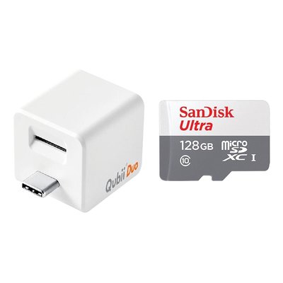 💓好市多代購💓 QubiiDuo USB-C備份豆腐MKPQC-W+MicroSD SDSQUNR 128G記憶卡