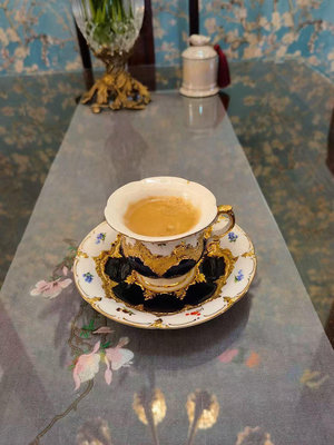 德國MEISSEN梅森瓷器輕奢骨瓷咖啡杯碟淦金手工繪 下午茶 紅茶杯