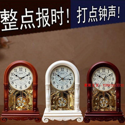 親親百貨-新品座鐘臺鐘擺件客廳復古靜音時鐘中式老式擺鐘大號報時歐式鐘表滿300出貨