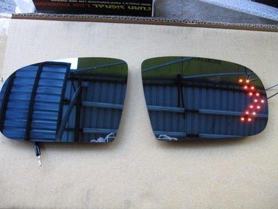 (柚子車舖) BMW 7 2009- F01 F02 鉻鏡雙箭頭LED電熱除霧鏡片(專用卡榫式鏡座)