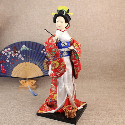 爆款*精品日本藝妓人偶和服娃娃刺繡純手工工藝品裝飾擺件禮品限量原版特價