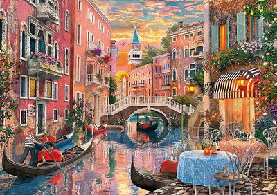 免運 36524  6000片歐洲進口拼圖 CLE 繪畫風景 義大利威尼斯 運河街景 景色