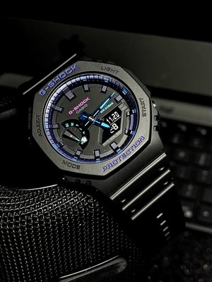 【金台鐘錶】CASIO卡西歐 G-SHOCK 超人氣的八角錶殼 (科幻炫藍) 農家橡樹 GA-2100VB-1A