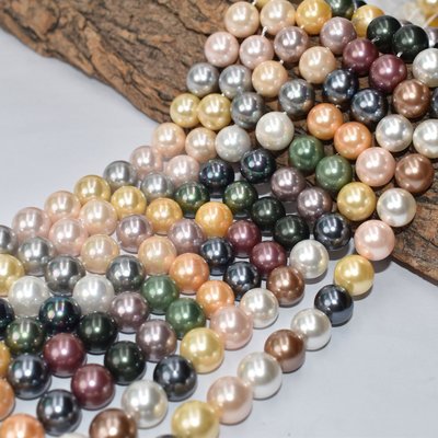 珍珠貝珠散珠 混彩色貝殼珍珠 DIY飾品手工串珠材料
