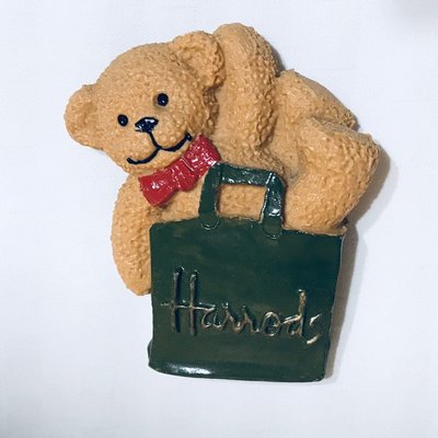 英國 進口 Harrods 哈洛氏 泰迪熊 小熊 造型 可愛 冰箱 黑板 白板 磁鐵 已絕版