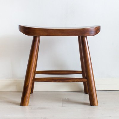 現貨 單人圓凳客廳實木家用板凳原木經典中式凳子簡約