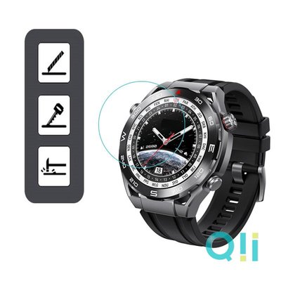 透明 手錶螢幕保護貼 保護貼 Qii HUAWEI Watch Ultimate 螢幕保護貼 玻璃貼 (兩片裝)