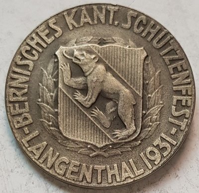 瑞士銀章1931 Bern Kant Schutzenfest Langenthal Silver Medal.