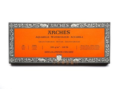 【汶采】ARCHES水彩本300g(10*25cm)粗紋-橘20入 水彩 素描 油畫 寫生畫冊