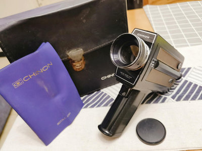 日本攝像機古董相機chinon超8電影膠片攝影機帶原裝收納包