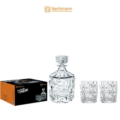 德國 Nachtmann Punk 威士忌酒瓶 酒杯 禮盒3件組(瓶1杯2)  威士忌水晶杯 無鉛水晶杯 威士忌杯