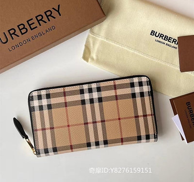 BURBERRY 博柏利 長夾 經典格子拉鍊式 長夾 40607301