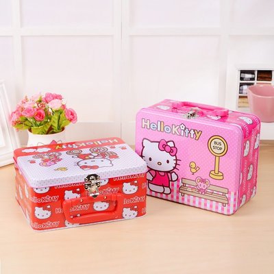 精品Hello Kitty鐵質禮品盒 大鐵盒 糖果盒 首飾盒 收納盒
