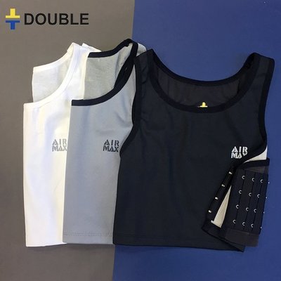 DOUBLE束胸台南店【AIR MAX排扣半身/一般尺碼區S~XL下標區】蜂巢狀透氣網布，四排四勾，更加堅固