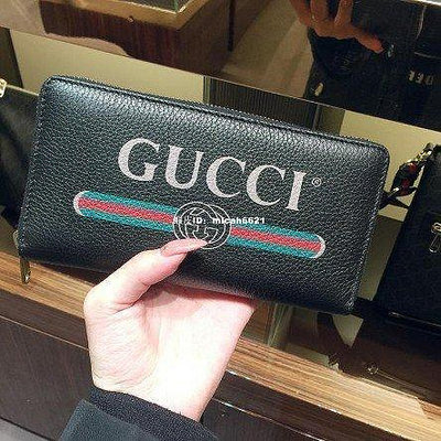 直購#GUCCI 496317 小牛皮GG Logo全拉鍊式長夾 全新