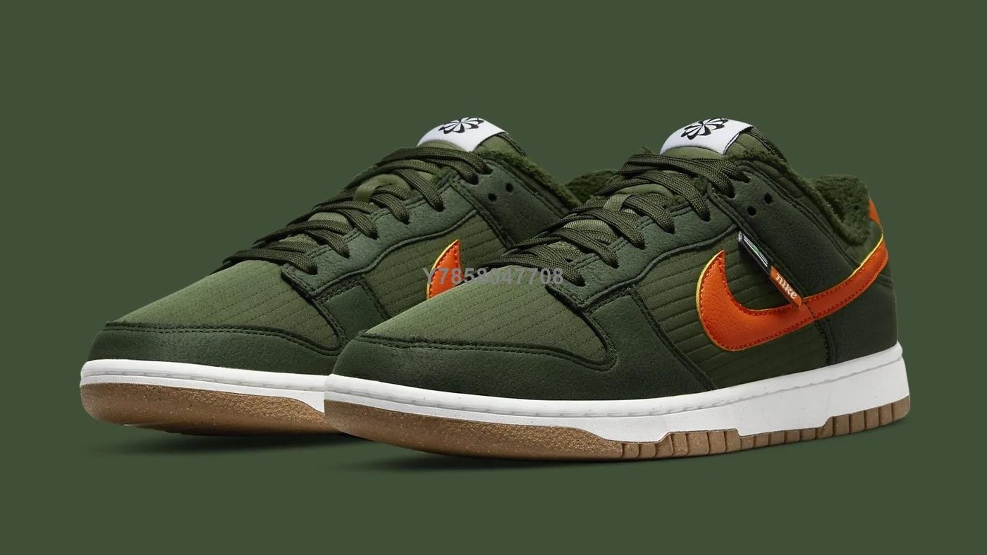 Nike Dunk Low Sequoia Olive 軍綠橘勾經典時尚休閒滑板鞋DD3358