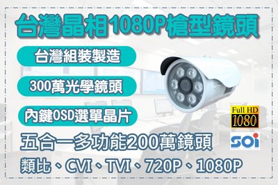 台灣晶片台灣製造/監視器1080P鏡頭/監視器鏡頭/200萬可切720P、類比/AHD1080P鏡頭/1080P/板橋