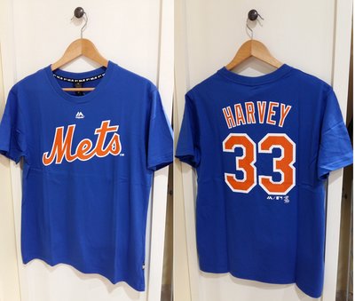 MLB Majestic美國大聯盟 大都會隊HARVEY背號短袖T恤-寶藍色