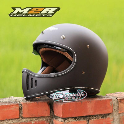 _M2R 山車帽 消光黑 亮白 全罩 內含墨片 輕量化帽體 越野帽 直口 復古 MX-2SV