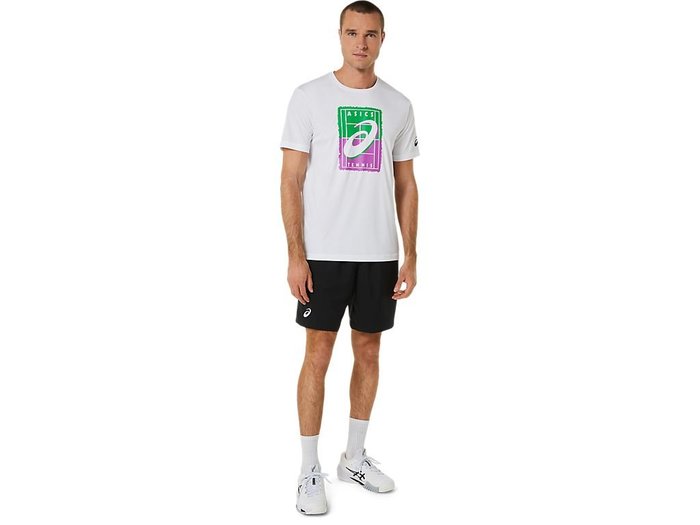 【曼森體育】ASICS 亞瑟士 短袖上衣 男款 網球 上衣 訓練上衣 紫綠款