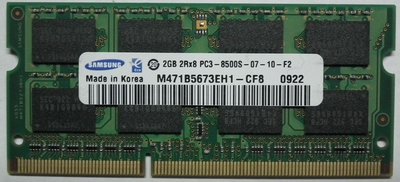 2G三星筆電記憶體DDR3-1066 2GB NB PC3-8500S-07-10 SAMSUNG 雙面顆粒2RX8