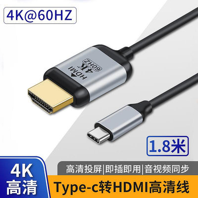 Type-C轉HDMI高清2.0視頻線4K轉接線60hz雷電3適用于蘋果筆記本華為三星手機投屏連接電視投影儀顯示器轉換器晴天