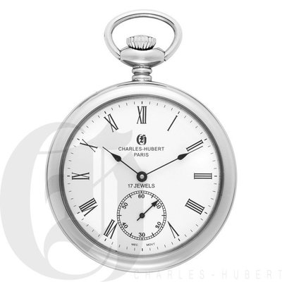 白色貴族 Charles-Hubert 古典機械懷錶 (古典銀) (市價9280元)