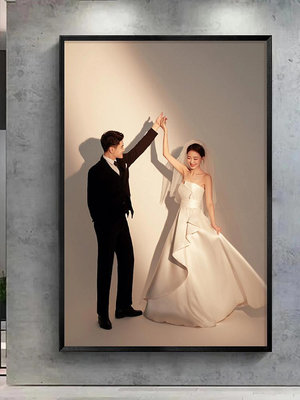 床頭婚紗照相框照片制作放大打印加掛墻臥室結婚照掛畫全家福定制熱心小賣家
