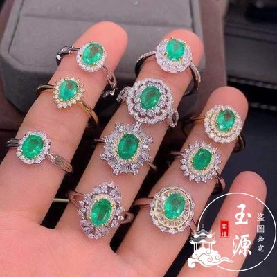 天然祖母綠戒指57哥倫比亞925銀鑲嵌節日珠寶禮物天然彩寶戒指
