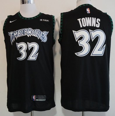 科爾-安東尼·唐斯(Karl-Anthony Towns) NBA明尼蘇達灰狼隊 新賽季 黑色  球衣32號