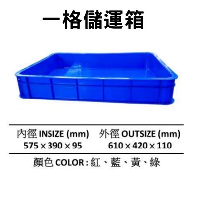 一格儲運箱 搬運籃 塑膠箱 儲運箱 塑膠籃 搬運箱 零件箱 工具箱 收納箱 物流箱 藍箱 (台灣製造)