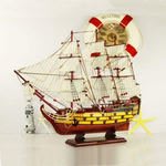 【帆船模型-皇家勝利號80-長80*16*高64cm-1套/組】地中海裝飾模型船擺件大型木質帆船模型-30117