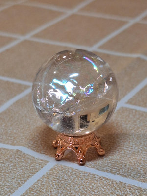 天然白阿賽水晶球15-35mm（淨化，能量之石）