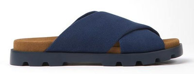 【 CAMPER 仁 】全新真品K100776-011 藍色環保棉布面男款涼拖鞋 . 現貨41