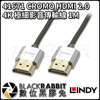 數位黑膠兔【 LINDY 林帝 41671 CROMO HDMI 2.0 4K 極細影音傳輸線 1M 】