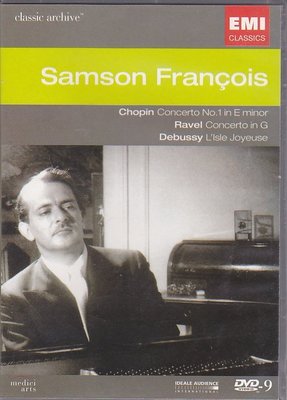 音樂居士新店#Francois Chopin Debussy Ravel 弗朗索瓦 肖邦/拉威爾/德彪西 D9 DVD