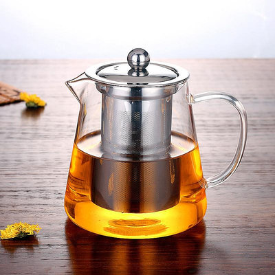 廠家 加厚玻璃茶壺耐熱花茶壺泡茶壺不銹鋼過濾茶壺茶具套裝