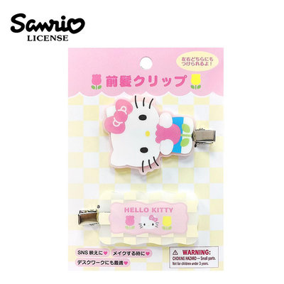 凱蒂貓 造型髮夾 2入組 髮夾 瀏海髮夾 Hello Kitty 三麗鷗 Sanrio 日本正版【122488】