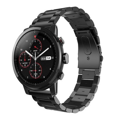 森尼3C-22MM錶帶通用鋼帶 華為watch 3 pro金屬錶帶 小米華米Amazfit GTR2三株不鏽鋼表帶三星S3商務錶帶-品質保證
