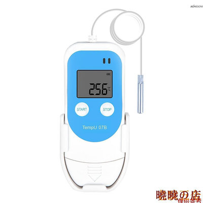 曉曉の店KKmoon TZ-TempU7B 溫度濕度記錄儀 重複使用溫度濕度記錄儀 PDF溫度記錄儀 白色+藍色帶鈕扣