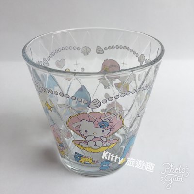 [Kitty 旅遊趣] Hello Kitty 玻璃杯 水杯 飲料杯 透明杯 凱蒂貓 海 杯子 禮物