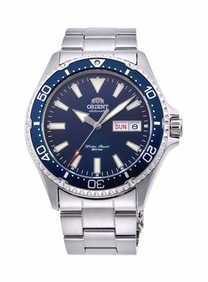 ORIENT WATCH 東方寶藍水鬼藍寶石鏡面200M自動機械腕錶 型號：RA-AA0002L【神梭鐘錶】